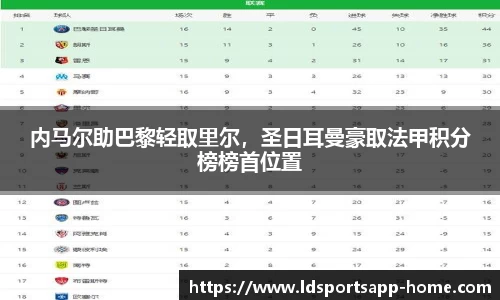 内马尔助巴黎轻取里尔，圣日耳曼豪取法甲积分榜榜首位置